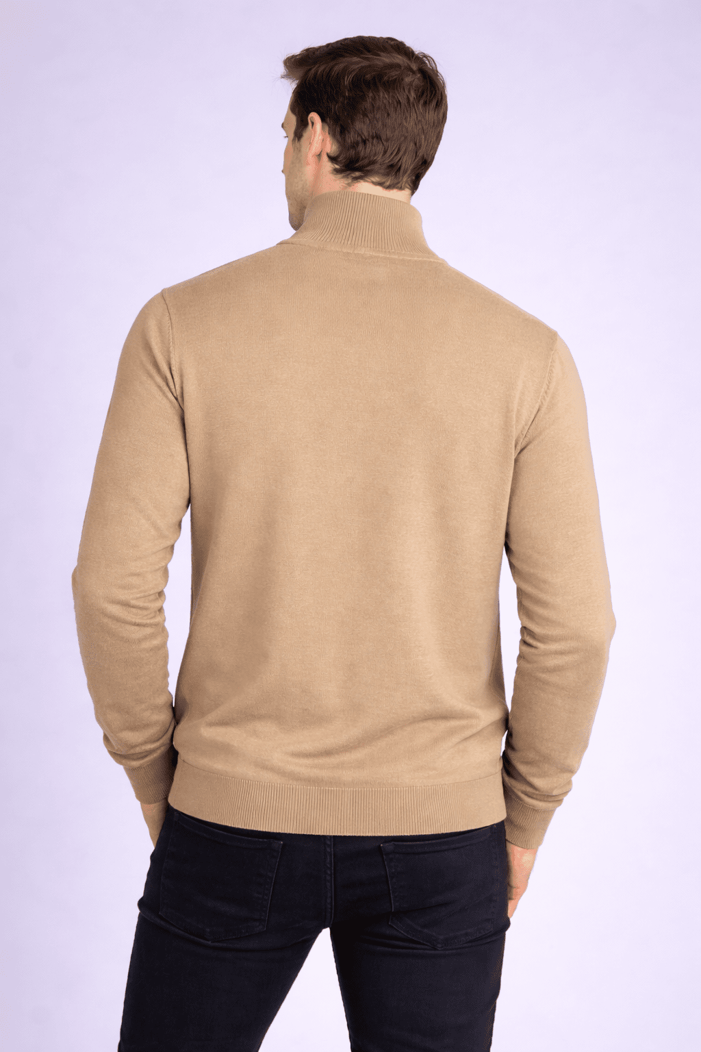 Men’s Camel Half - Zip Sweater – Premium Winter Essential Men's sweater - Monterowindia