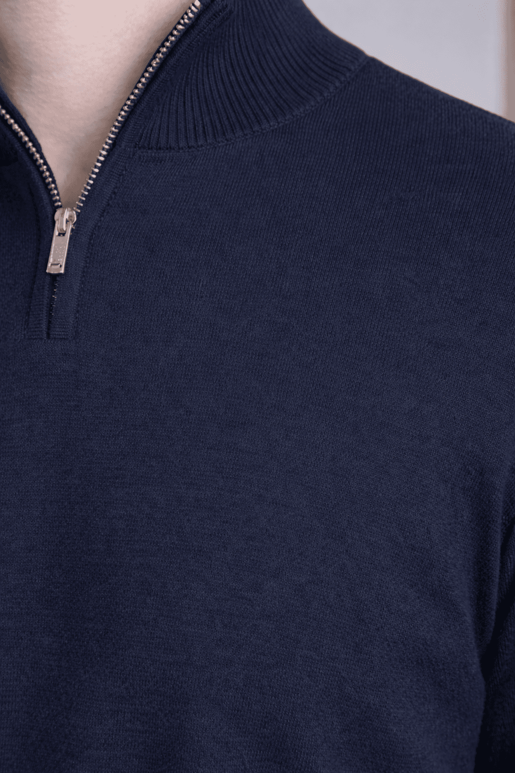 Men’s Navy Blue Half - Zip Sweater – Smart Casual Winter Wear Men's sweater - Monterowindia