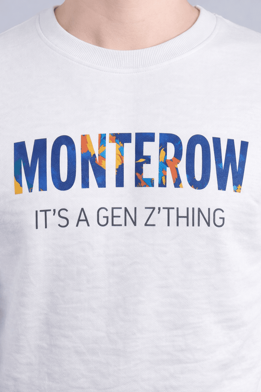 Men's White Graphic Sweatshirt – "Monterow It's A Gen Z Thing" Men's Sweatshirt - Monterowindia