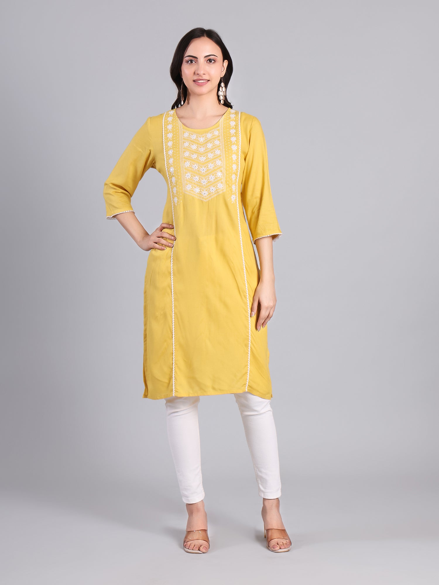 Elegant Yellow Cotton Kurti for Women Women's Kurti - Monterowindia