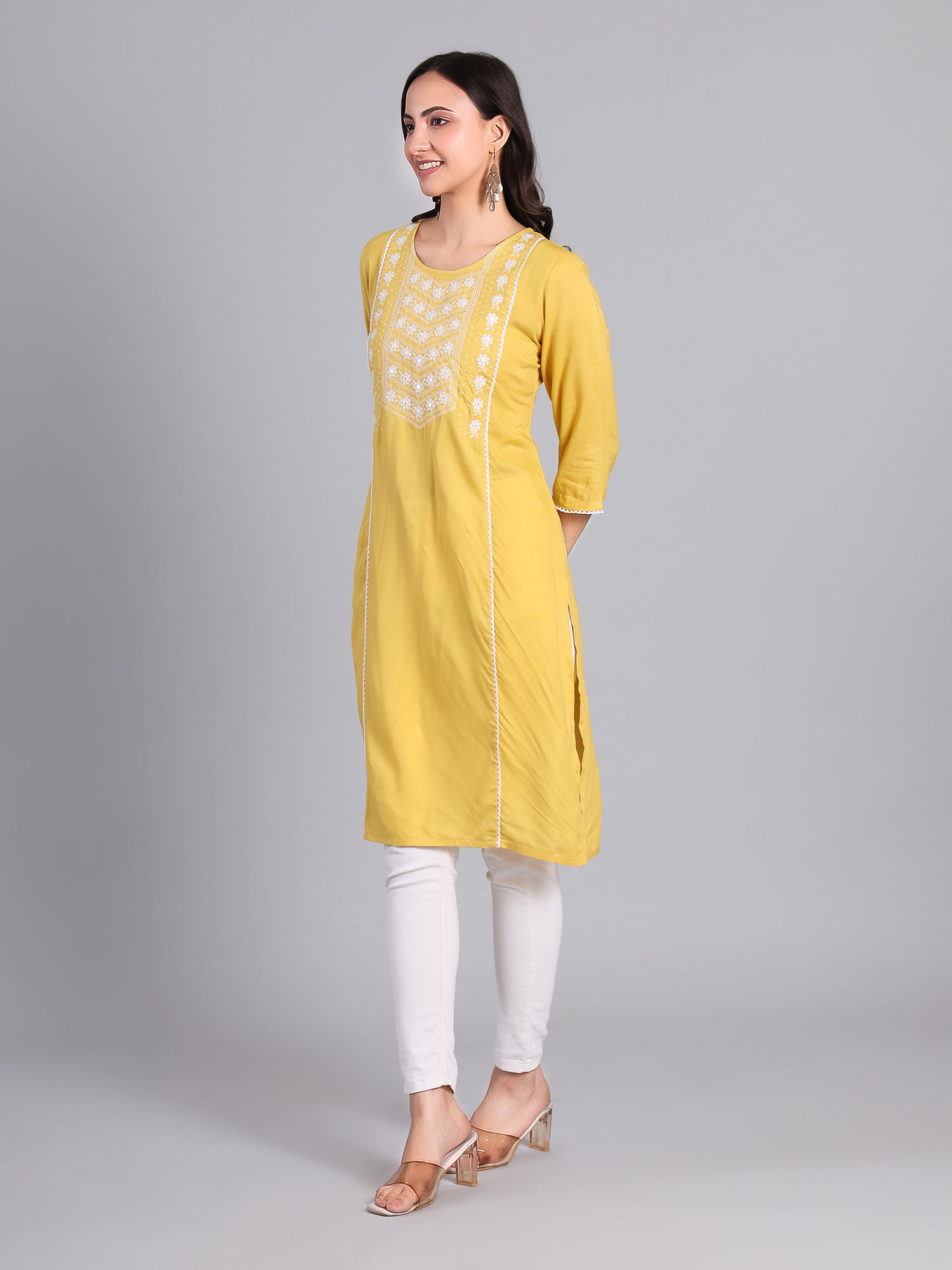 Elegant Yellow Cotton Kurti for Women Women's Kurti - Monterowindia