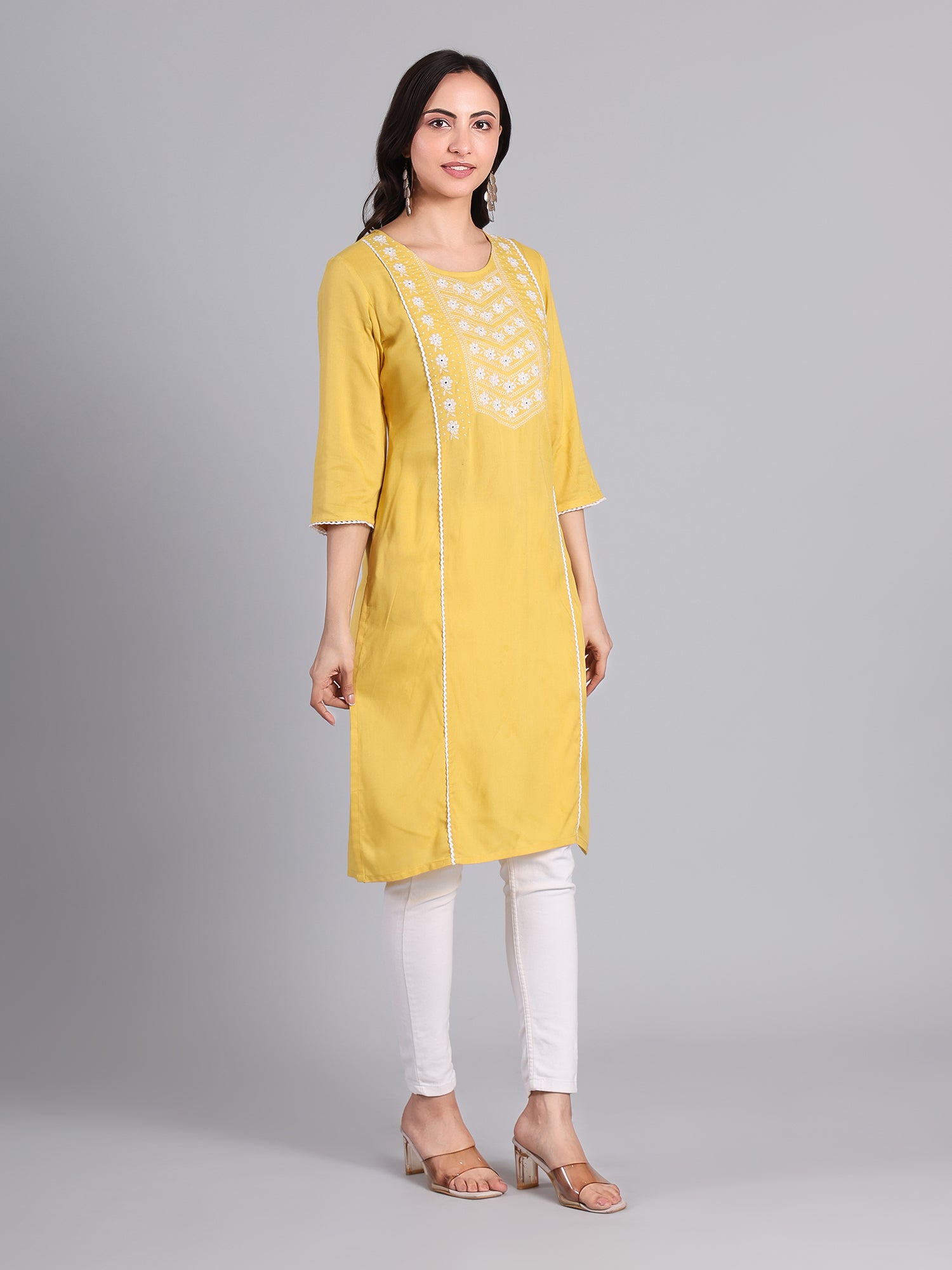 Elegant Yellow Cotton Kurti for Women Women's Kurti - Monterowindia