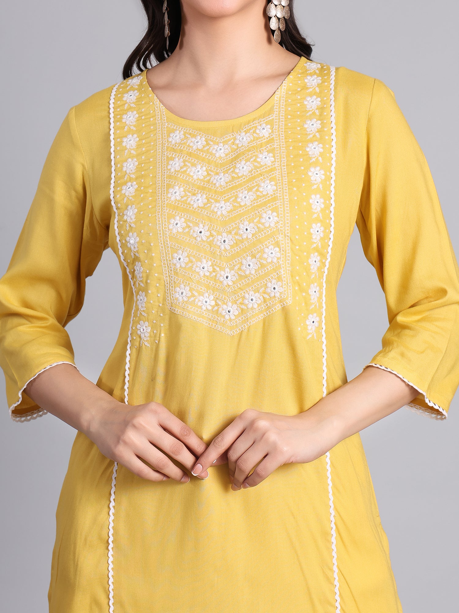 Elegant Yellow Cotton Kurti for Women Women's Kurti - Monterowindia