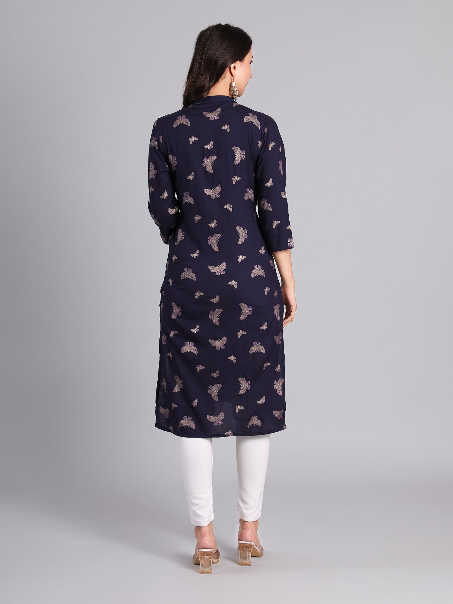 Elegant Navy Blue Printed Kurti for Women – Perfect for Casual and Festive Wear Women's Kurti - Monterowindia