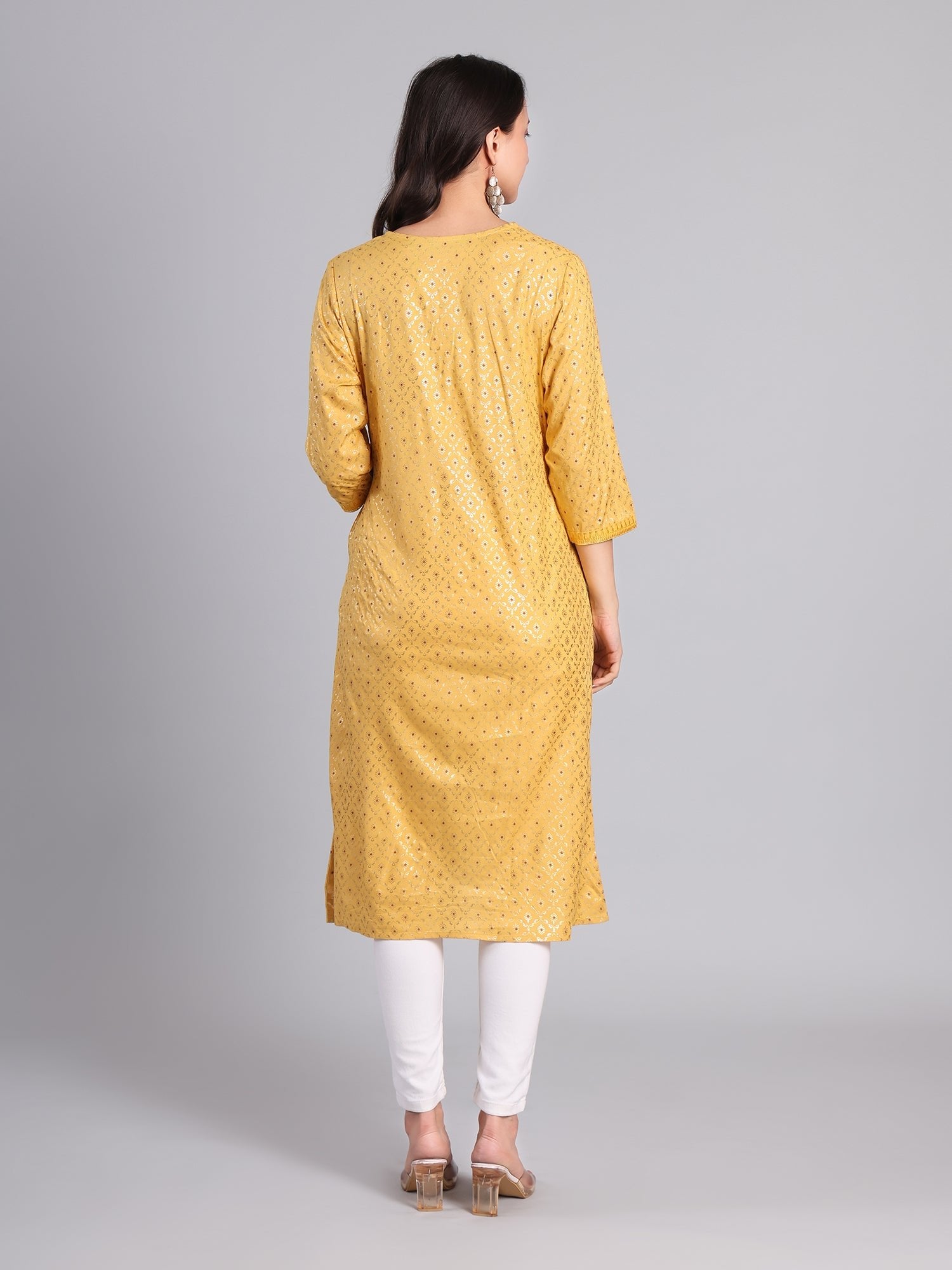Elegant Yellow Embroidered Kurti – Traditional & Comfortable Women's Kurti - Monterowindia