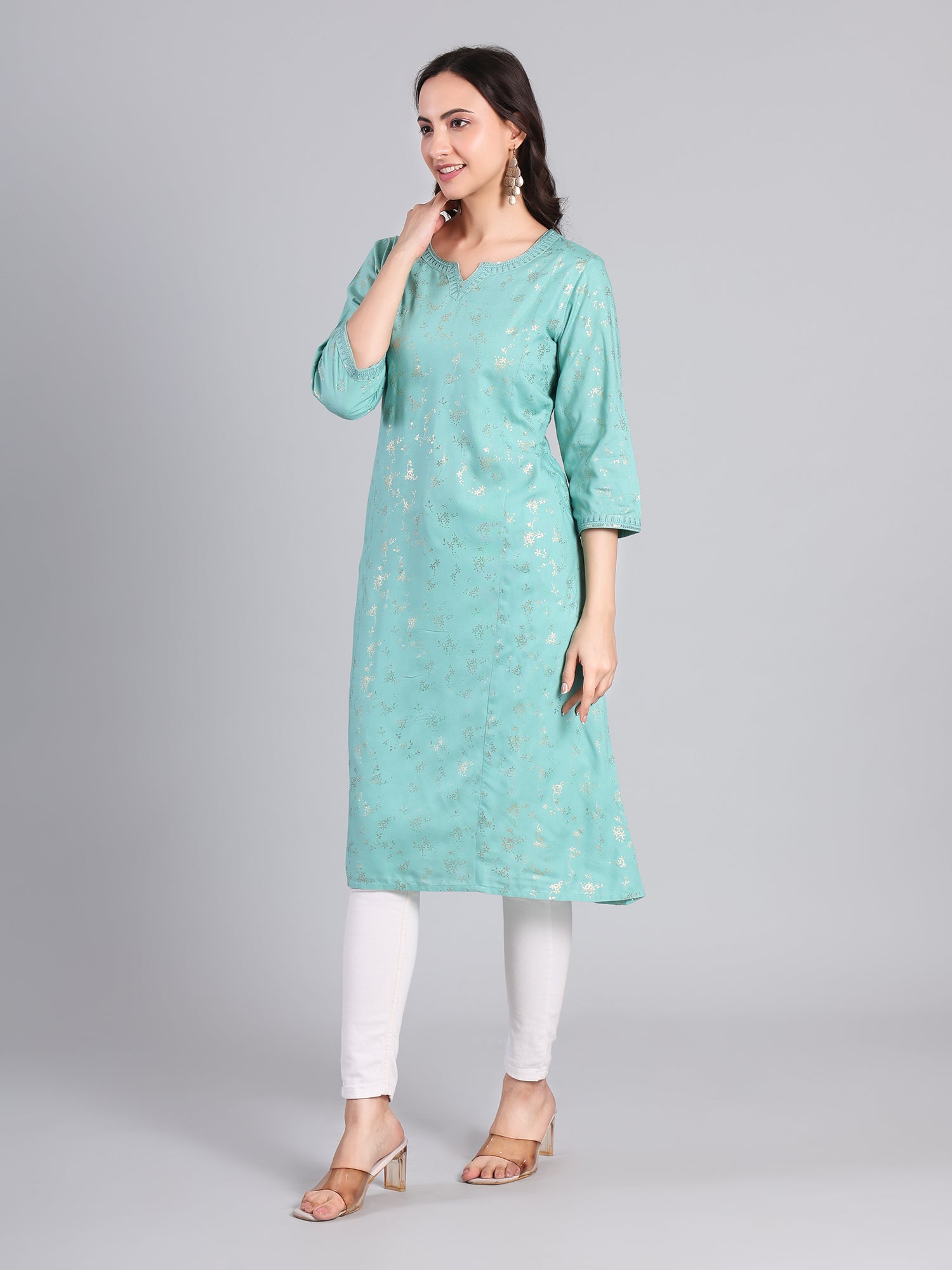 Elegant Sea Green Embroidered Kurti for Women Women's Kurti - Monterowindia