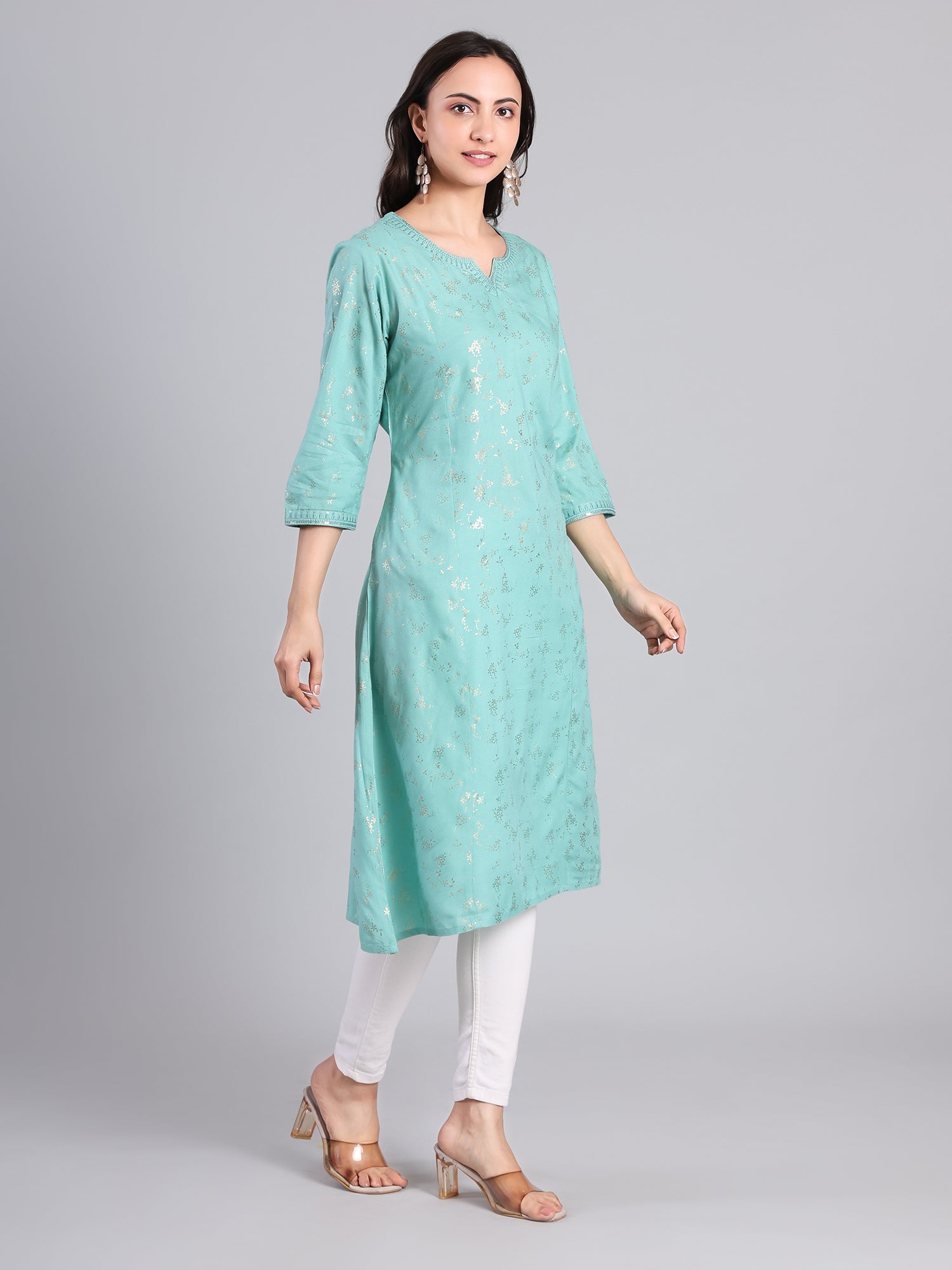 Elegant Sea Green Embroidered Kurti for Women Women's Kurti - Monterowindia