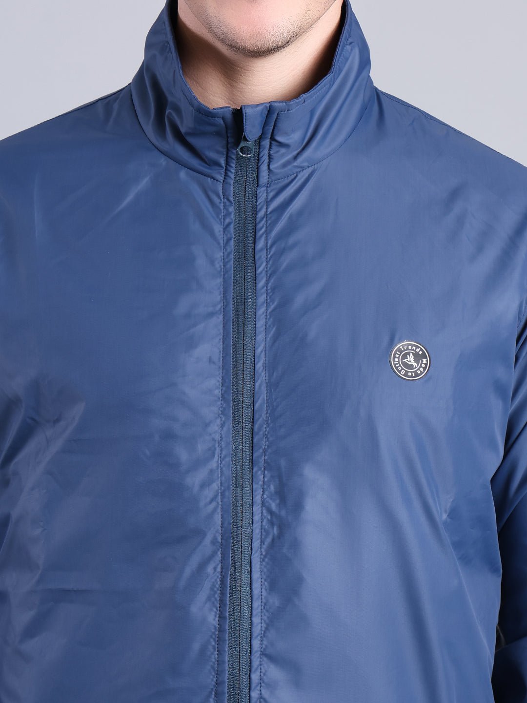 Men's Blue Windbreaker Jacket – Full Zip, Casual Outdoor Wear Men's Jacket - Monterowindia