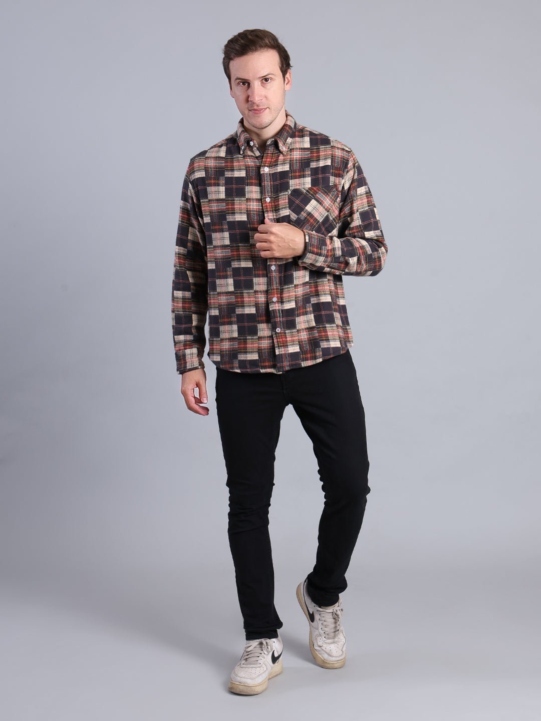 Men's Multicolor Plaid Button - Down Shirt Men's Shirt - Monterowindia