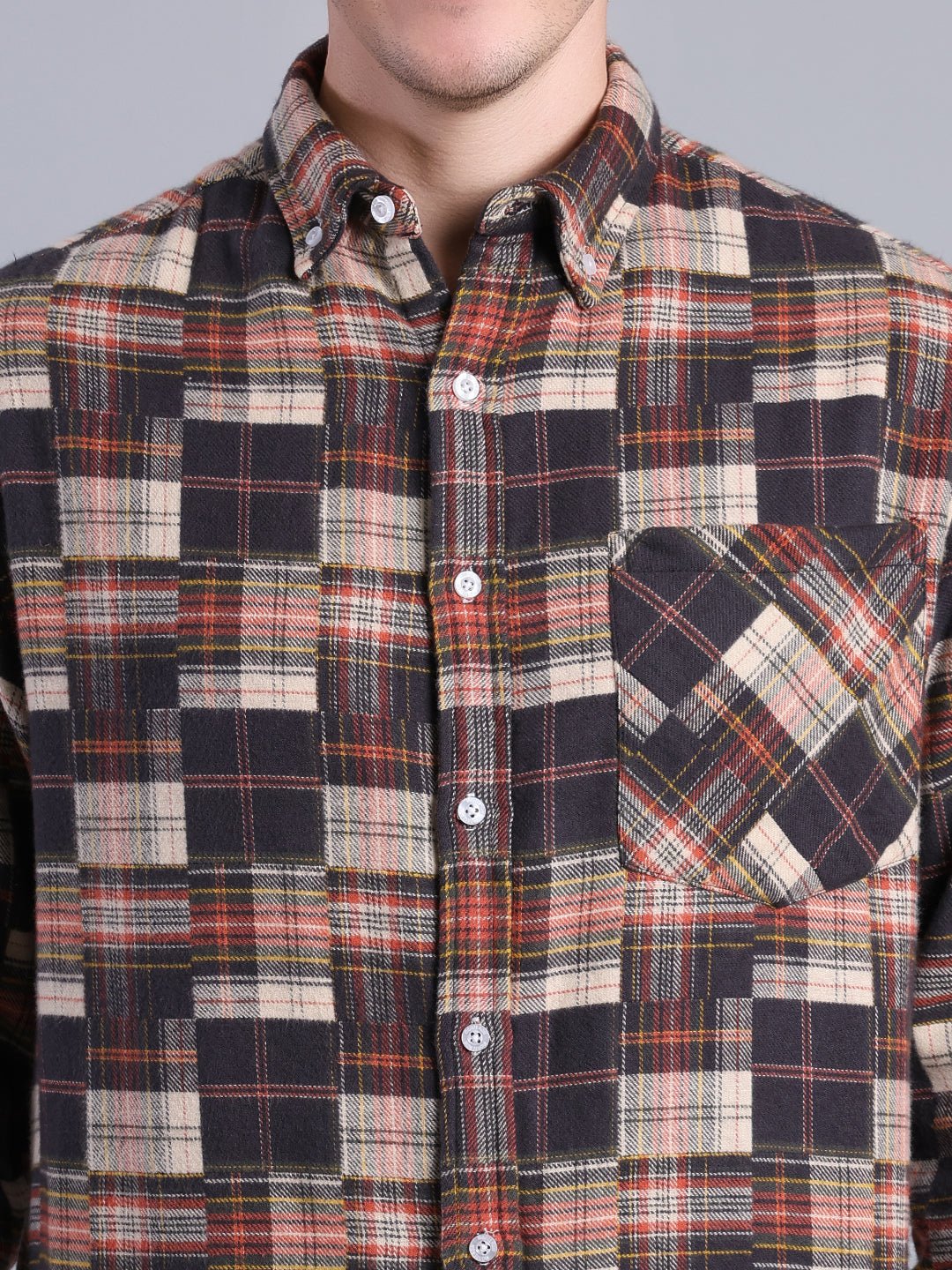 Men's Multicolor Plaid Button - Down Shirt Men's Shirt - Monterowindia
