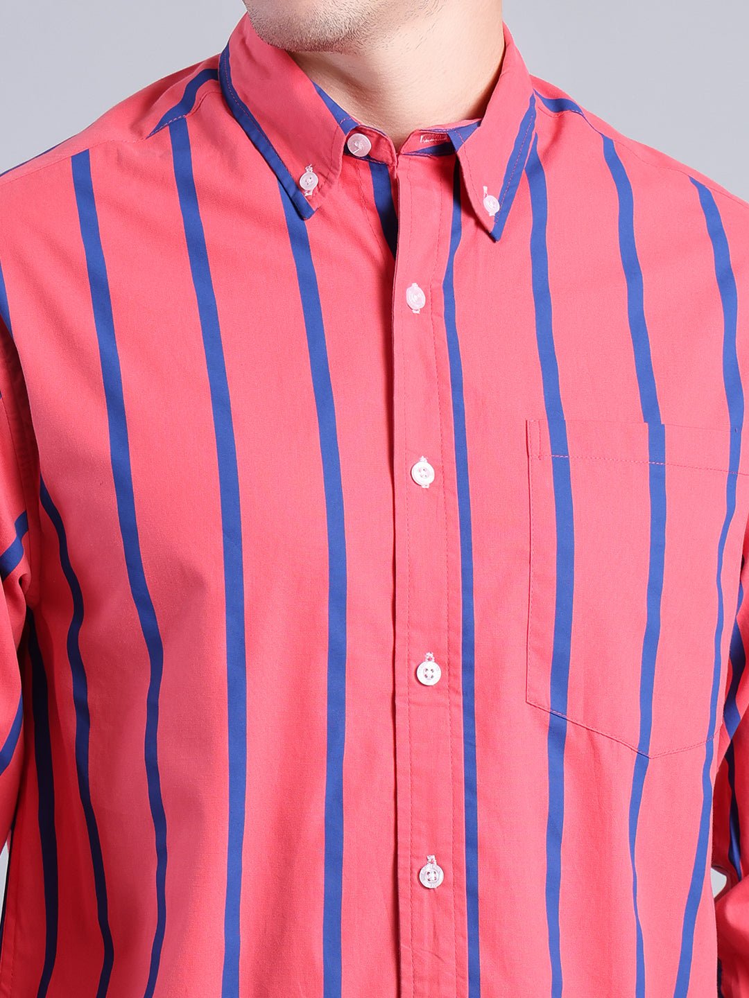Men's Blue Striped Casual Shirt – Comfortable & Trendy Design Men's Shirt - Monterowindia