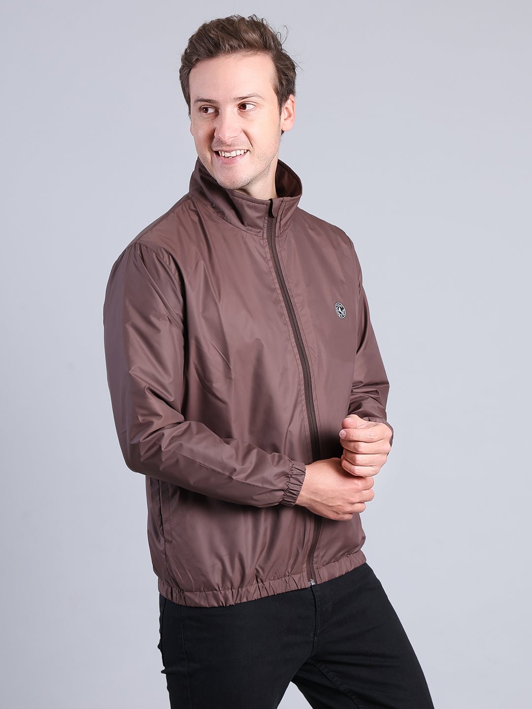 Men's Brown Casual Jacket – Lightweight Full Zip Outdoor Wear Men's Jacket - Monterowindia