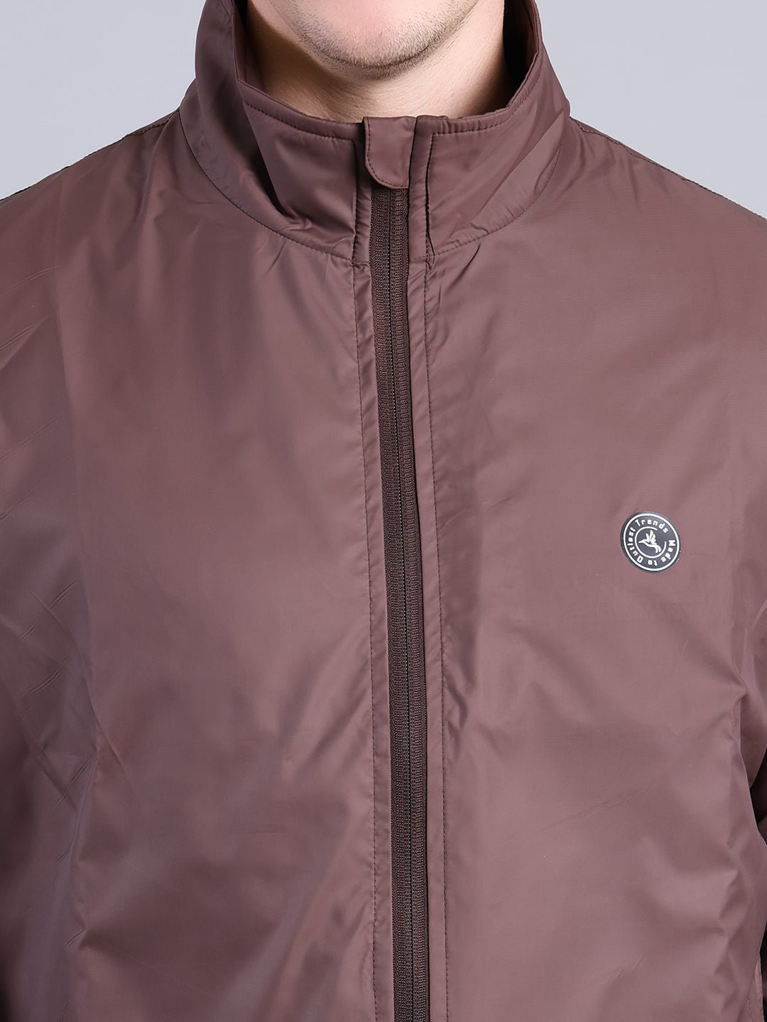 Men's Brown Casual Jacket – Lightweight Full Zip Outdoor Wear Men's Jacket - Monterowindia