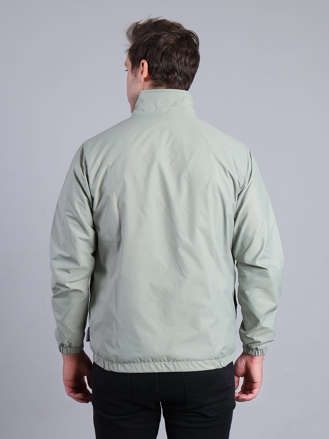 Men's Light Green Windbreaker Jacket – Full Zip Outdoor Casual Wear Men's Jacket - Monterowindia