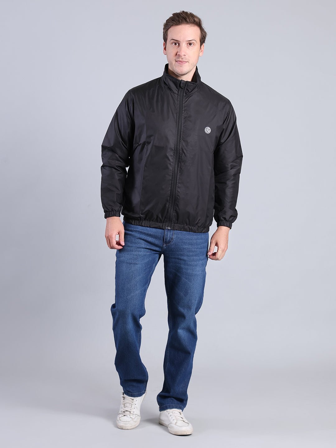 Men's Black Lightweight Jacket – Full Zip Casual Wear Men's Jacket - Monterowindia