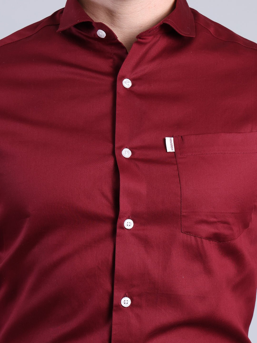 Men's Formal Red Shirt | Make a Bold Statement with Every Step Men's Shirt - Monterowindia