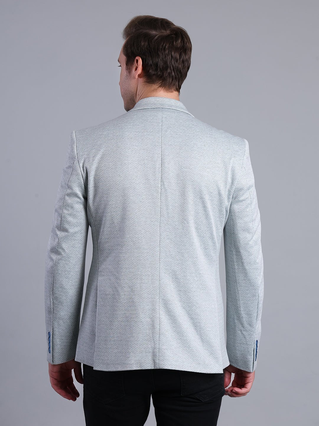 Elegant Light Grey Textured Blazer for Men Men's Blazzer - Monterowindia