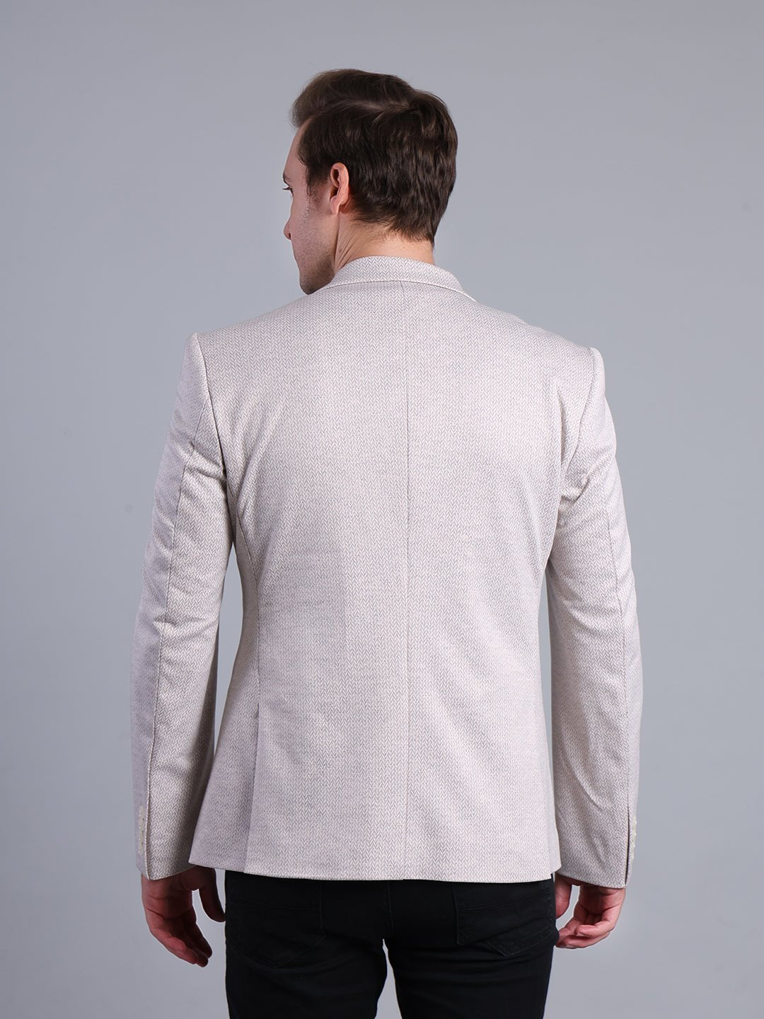 Beige Blazer with White Buttons Men's Blazzer - Monterowindia