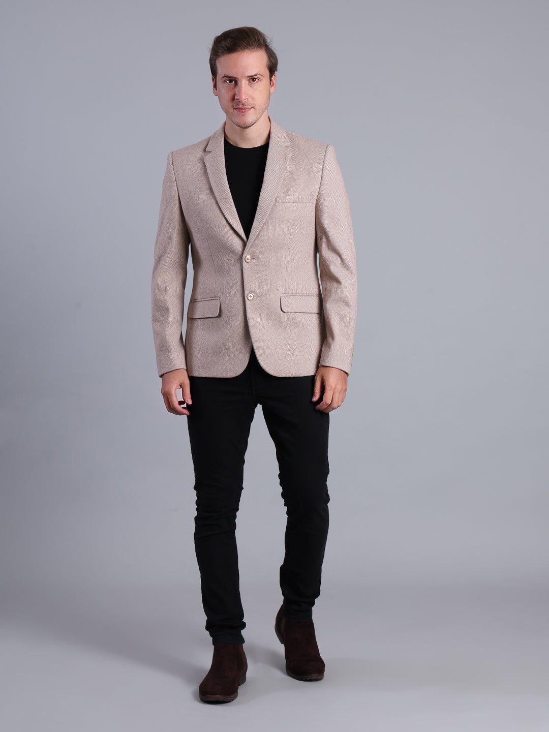 Beige Blazer with Gold Buttons Men's Blazzer - Monterowindia
