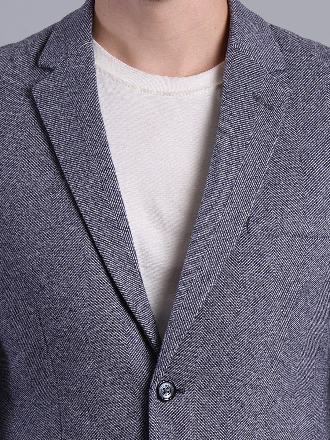 Herringbone Blazer with Button Detailing Men's Blazzer - Monterowindia