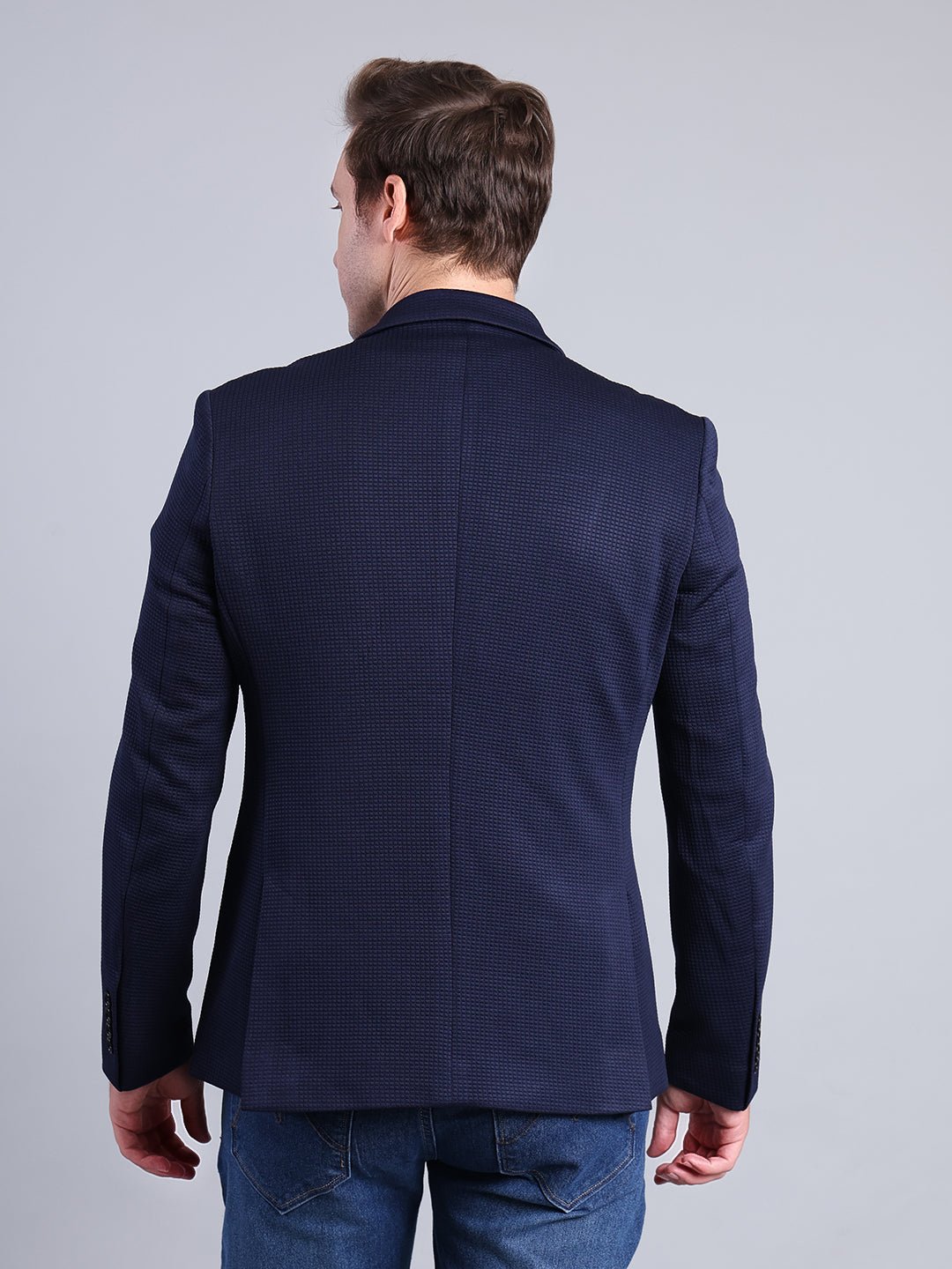 Navy Textured Blazer for Men Men's Blazzer - Monterowindia