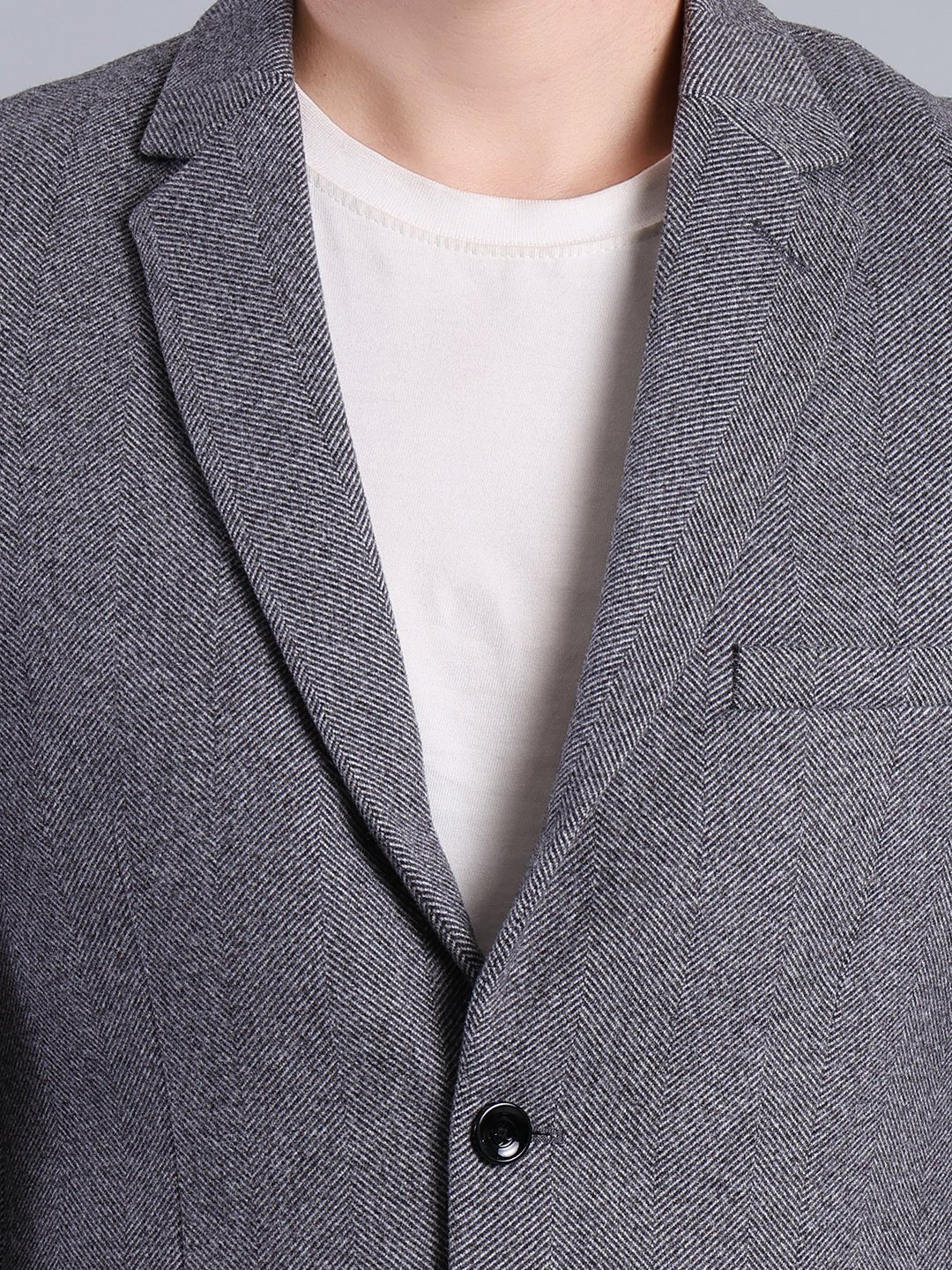 Grey Houndstooth Pattern Blazer Men's Blazzer - Monterowindia