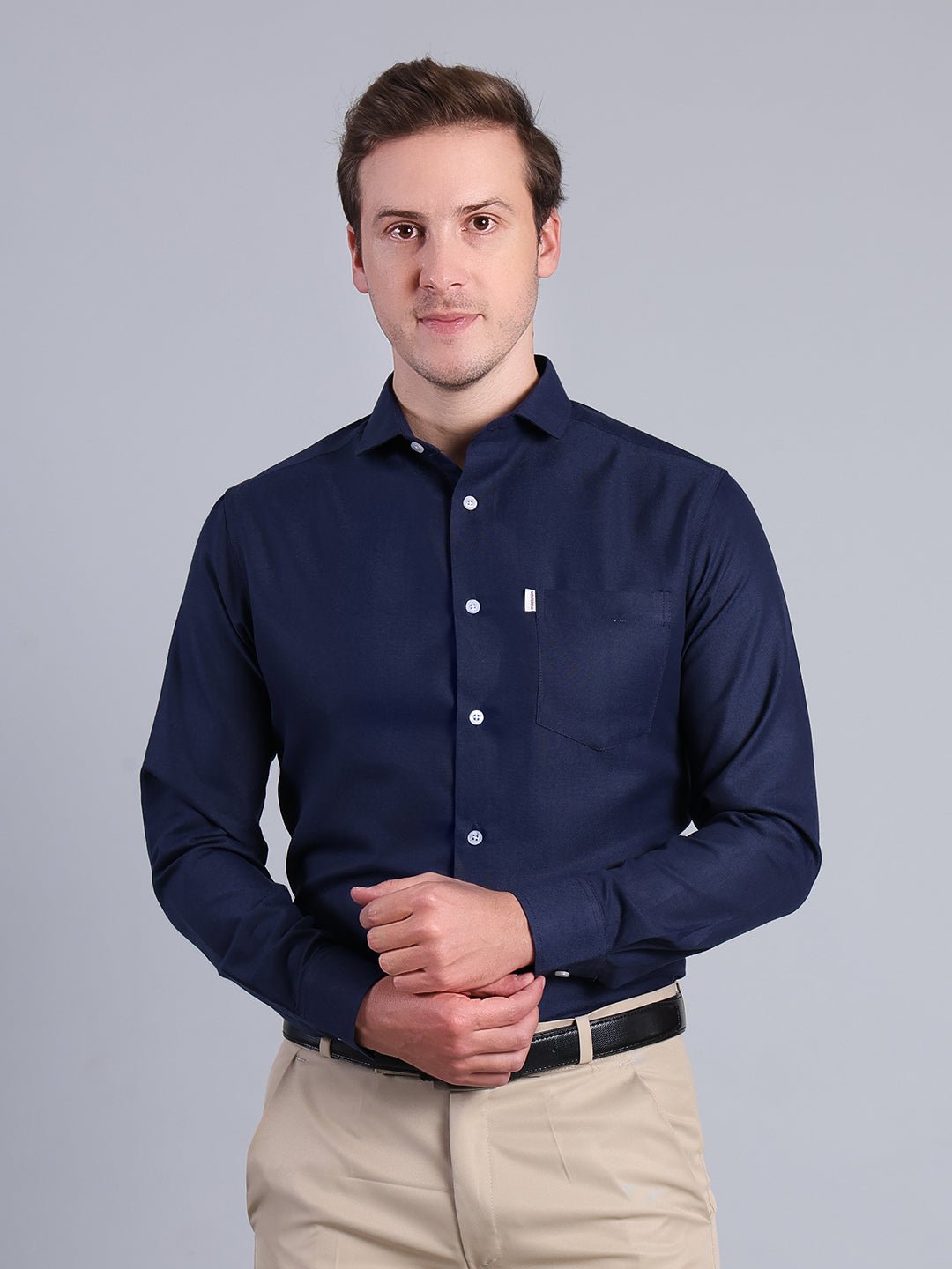 Men's Formal Navy Blue Shirt Men's Shirt - Monterowindia