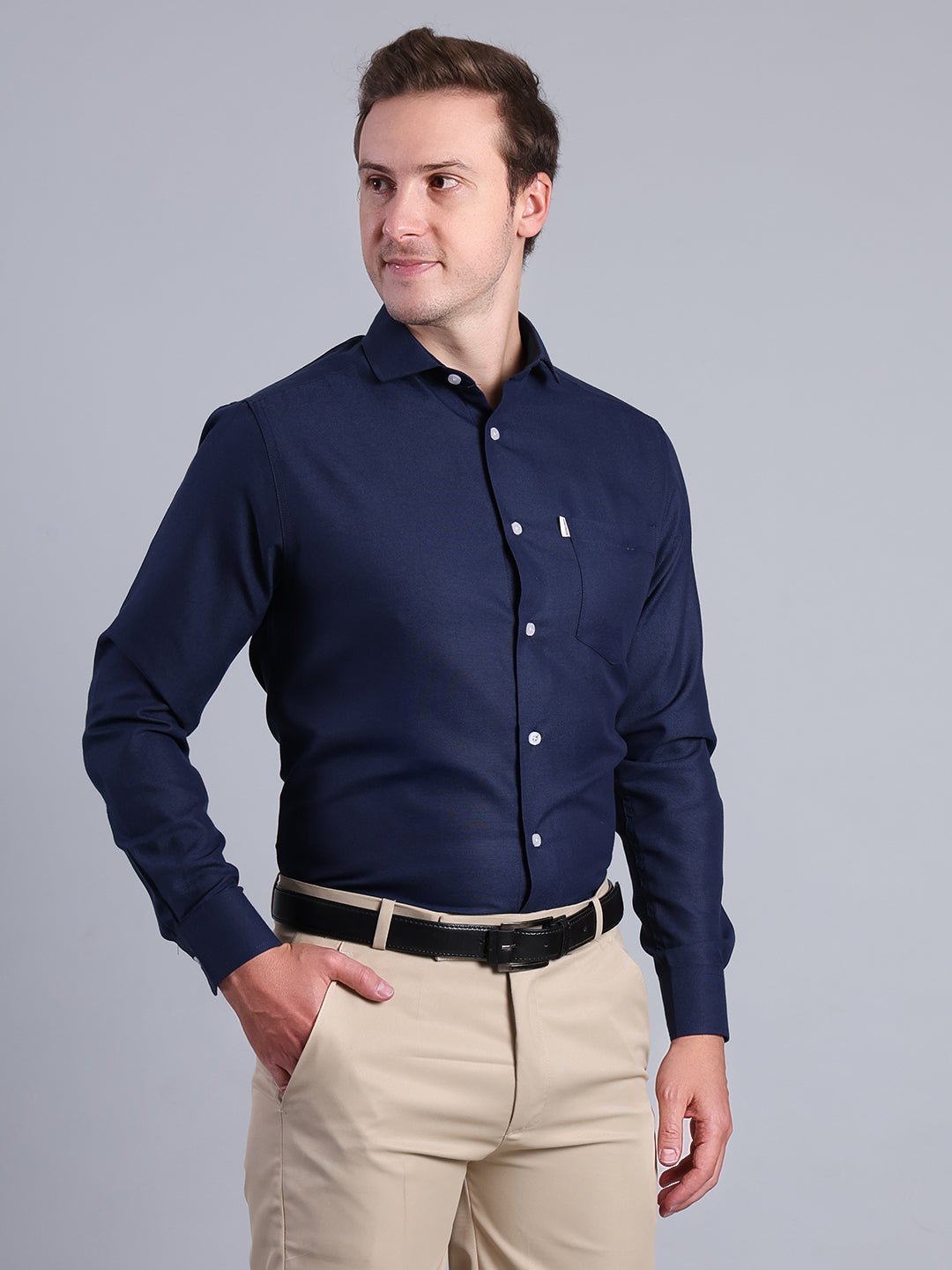 Men's Formal Navy Blue Shirt Men's Shirt - Monterowindia