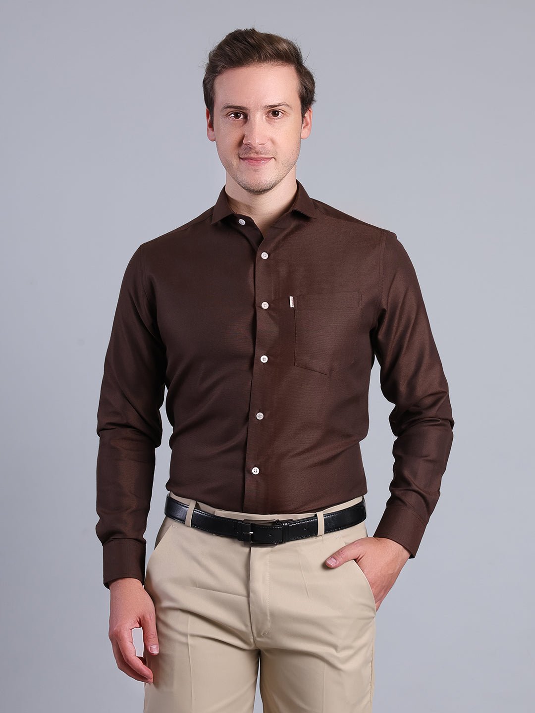 Men's Formal Red Shirt | Make a Bold Statement with Every Step Men's Shirt - Monterowindia