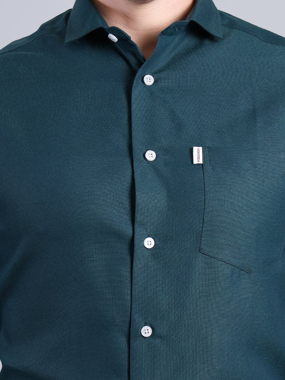 Men's Slim - Fit Green Shirt Men's Shirt - Monterowindia