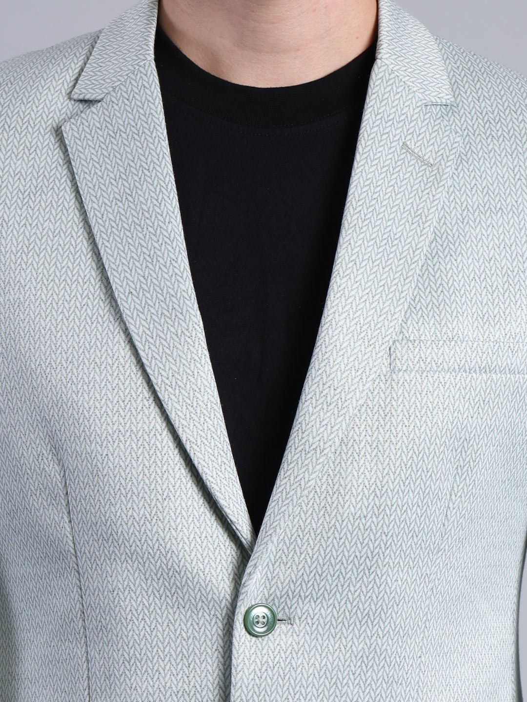 Light Grey Blazer with Green Buttons Men's Blazzer - Monterowindia
