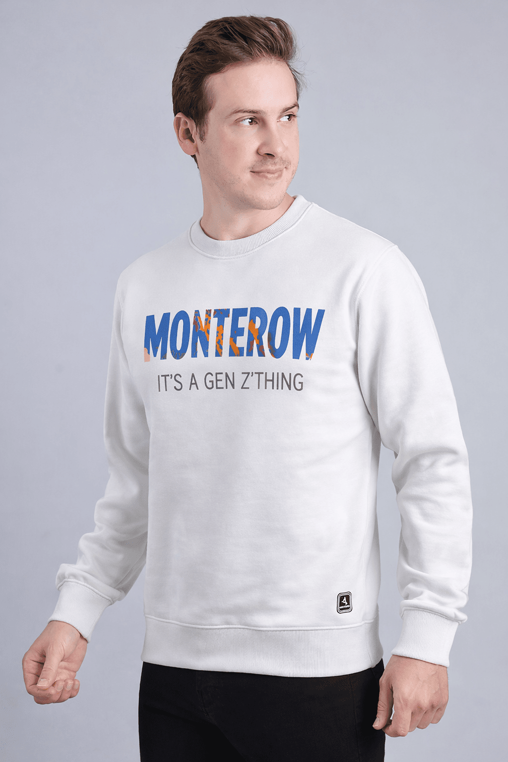 Men's White Graphic Sweatshirt – "Monterow It's A Gen Z Thing" Men's Sweatshirt - Monterowindia